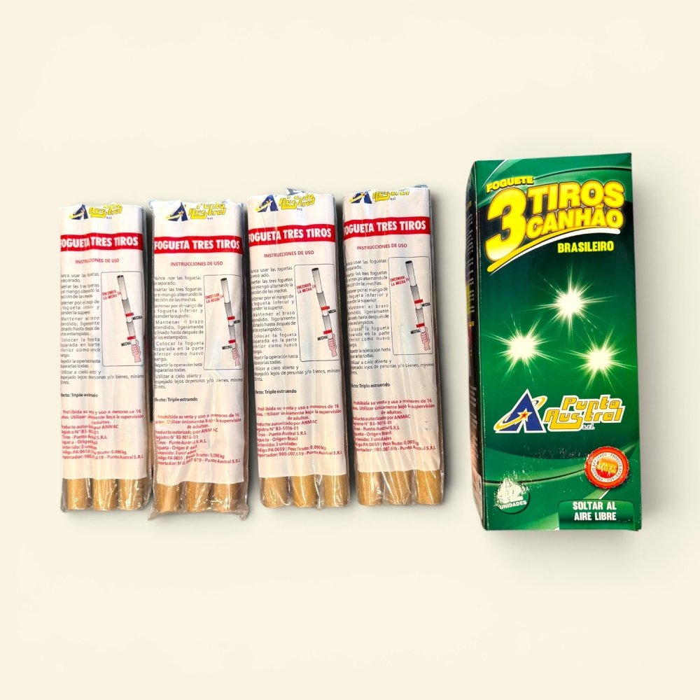 Fogueta brasilera Fogueta 3 tiros en caja x12u